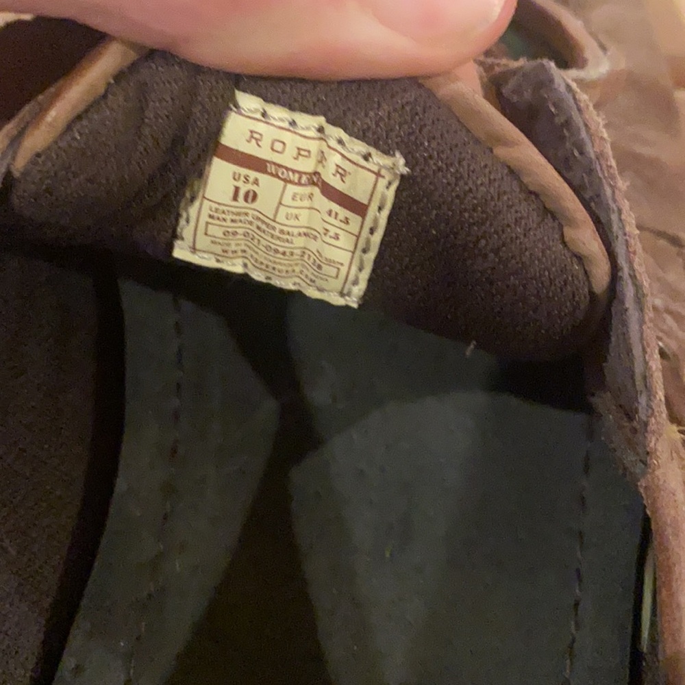 Brown western desert landscape leather moccasin - Picture 4 of 4